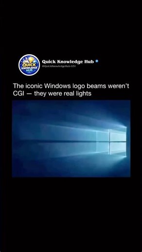The iconic Windows logo with colored light beams wasn't created with CGI.