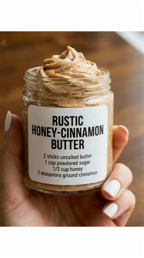 Warm and sweet, our Rustic Honey-Cinnamon Butter is the ideal morning spread! 🥞✨ 🛒 Ingredients: • 2 sticks unsalted butter • 1 cup powdered sugar • ½ cup honey • 2 tsp ground cinnamon • Pinch of salt 👩‍🍳 Instructions: 1. Soften butter. 2. Mix all ingredients. 3. Whip until fluffy. 4. Adjust to taste. 5. Refrigerate in a jar. ✨ Tips: Great on toast, pancakes, and warm rolls! Add extra cinnamon for more flavor! | Gigi's Handy Hints