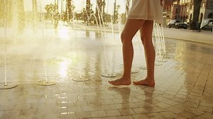 Beautiful Woman Cooling Off Fountain City Stock Footage Video (100% Royalty-free) 7618615 | Shutterstock