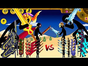 Epic Stick Figure Battle Lava Sword, Final Boss vs Griffon & Giant Stone Zombie | Stick War Legacy