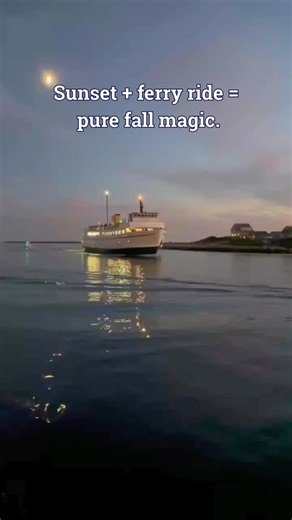 1.6K views · 437 reactions | There’s nothing like a Block Island Ferry ride at sunset.  Fall colors, calm waters, and that golden hour glow, pure magic. ✨ #BlockIslandFerry #FallOnBlockIsland | Block Island Ferry | Facebook