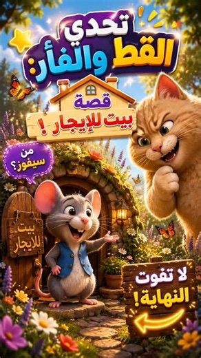 غنّوا معنا! 🎤 تحدي القط والفأر: قصة بيت للإيجار! 🏠✨#short #شورت #اكسبلور#أغاني_أطفال #explore