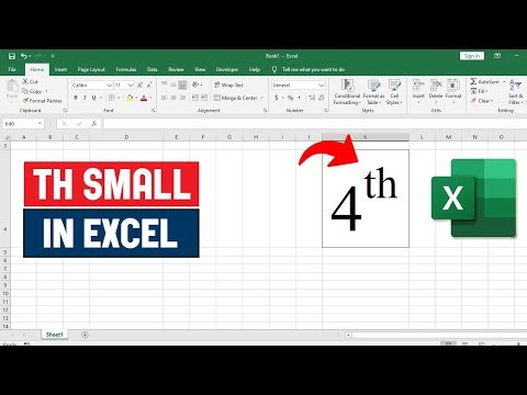How to Make th Small in Excel | Superscript Text in Excel