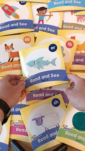 📚 Each page of the Read and See books features a single word, allowing children to practice their reading skills. But here’s the twist: they don’t stop there! They can turn the page and check if they got it right by looking at the corresponding picture. #JollyPhonics #phonics #ReadingSkills #teachenglish #readandsee #firstbooks #books | Jolly Learning