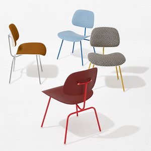 With the contemporary colors and fun upholstery options now available on Eames Molded Plastic Dining Chair, you can make a statement. Or you can go for that understated look. The seat and back are available in four colors, while leg options include classic chrome, saturated primary colors, black, or white. Mix and match, punctuate with color, or go duotone or even monochromatic. Available either non-upholstered or upholstered in one of our thoughtfully selected fabrics, including Alexander Girar
