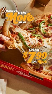 Spend $7.99 or more and get more sides, more desserts and more pizza with Marco’s NEW More Menu. That’s a whole lotta more. *Use code MOREMENU. Valid on the Marco's More Menu only. For a limited time at participating stores. Delivery minimum & fee may apply. Other restrictions may apply - see marcos.com for details. PEPSI and the Pepsi Globe are registered trademarks of PepsiCo, Inc. All Rights Reserved."trademarks of PepsiCo, Inc. All Rights Reserved. | Marco's Pizza | Facebook