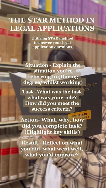 Use the STAR method to answer legal application questions! #lawstudent #LawTips #BIGASYOOX #FYP #Law