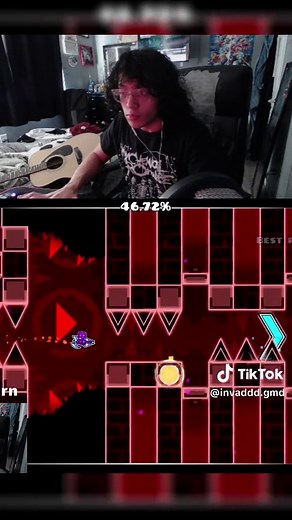 Conquering Bloodbath at 74% in Geometry Dash