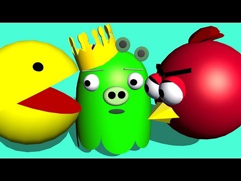 PACMAN starring Angry Birds ♫ 3D animated game mashup ☺ FunVideoTV - Style ;-))