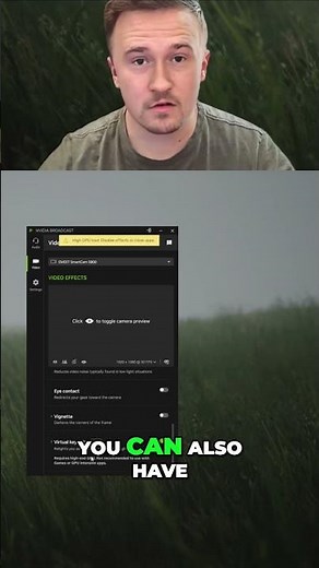 AI Eye Contact Fix + Pro Audio FX | NVIDIA Broadcast #shorts