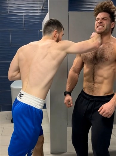 Breaking muscle wall - part 1 @B O X E R knows how to break abs 🔥🤩 #knockout #gutpunch #abs
