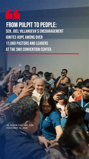 Leading the way with courage! Sen. Joel Villanueva and 11,000 committed hearts for Christ! 🙌 #JILVisionCasting2026 #HolySpiritBreakthrough | Jesus Is Lord Church Worldwide