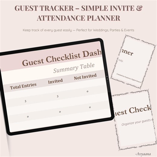 Guest Tracker – Simple Invite & Attendance Planner - Etsy