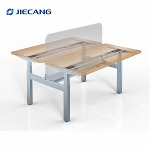 [Hot Item] Jiecang Garantía de Cinco Años Estilo Moderno Oficina de Negocios Mostrador Bilateral Punto de Contrapunto Partición Independiente Control de Memoria Mesa Eléctrica Ajustable Escritorio de Pie
