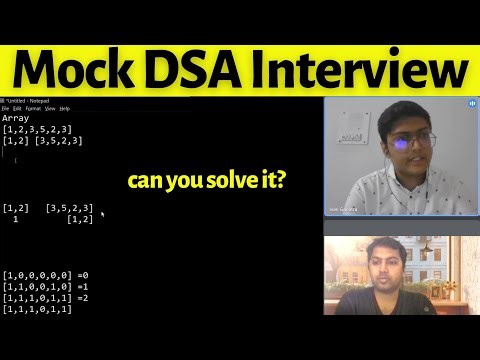 DSA Mock Interview | Product Base Company format Mock Coding Interview