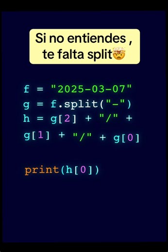Si esto te parece confuso, tienes que practicar split🤯 #Python #Programación #developer #AprendePython #softwareengineer