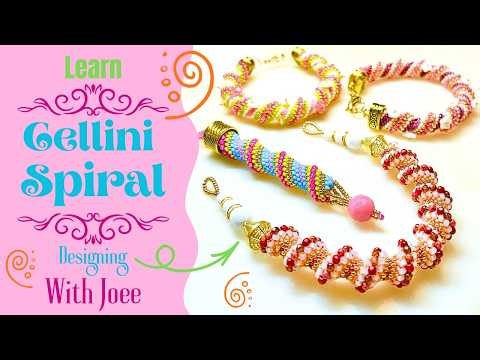 Cellini Spiral Bracelet With Flowers & Teacup Beads