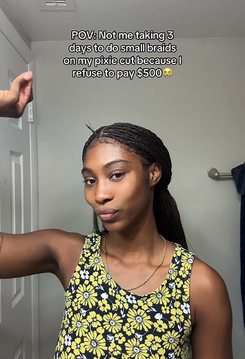 DIY Small Knotless Braids on a Pixie Cut