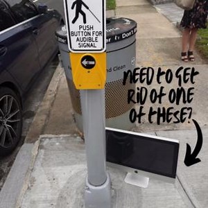 28K views · 74 reactions | Need to get rid of a computer or computer monitor? Don’t leave it by a corner litter basket! Find a more responsible, legal option for your electronic waste at nyc.gov/electronics | New York City Department of Sanitation | Facebook