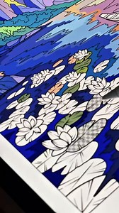 42K views · 1.1K reactions | Serene strokes, blooming beauty 覆 Watch the lotus pond come to life! Would you take a boat ride here? Here's the link to color this soothing pic https://happycolorapp.com/link/S00kE | Happy Color - Color by Number | Facebook