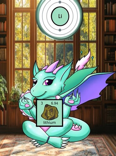 Element #3 - Lithium Learn more at https://magicalptelements.com/mdapt/ #Element3 #lithium #LilliantheDragon #MagicalElements #NoMetalNoMagic #periodictableofelements #chemistryelements #scienceismagic #chemistry #chemistryteacher #ReadingisMagical
