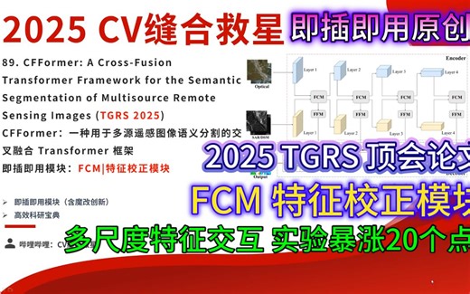 CV任务通用模块|2025(TGRS)|FCM特征校正模块|2D原创魔改即插即用版本实验暴涨20个点|1个创新点，适用于图像分类、目标检测、分割等所有CV任务
