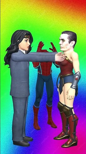 Spiderman VS Wonder Woman VS G-Man | 3D Head Swap Challenge