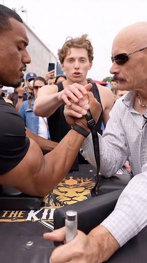 Brandon William on Instagram: "70 year old grandpa VS strongest bodybuilders on muscle beach! Watch the full video on my channel! #fitness #bodybuilder #gym #muscle #strength #armwrestle #musclebeach #challenge"