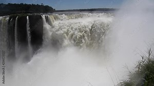 Water roaring over the falls at Garganta Del Diablo (The Devil's Throat). Iguazu Falls, Argentina.