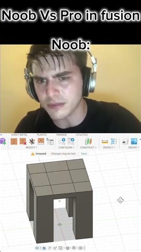 Noob Vs Pro in fusion 360 tips PT5 Making a coffee table #3dmodeling #funny #fusion360 #tips
