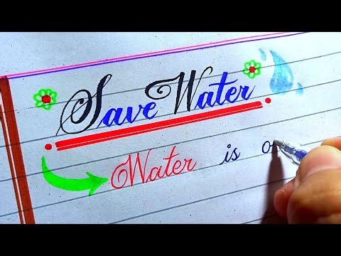 Neat and Clean Cursive Handwriting With Ball Pen | Save Water Essay in Cursive Writing