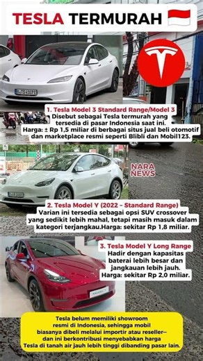 Mobil Tesla Termurah di Indonesia 🇮🇩