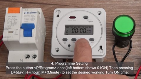 Heschen Digital LCD Power Weekly Programmable Timer Relay Switch, CN101A, DC12V 16Amp, SPST