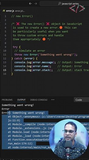🚀 Master Error Handling with new Error() in JavaScript! 🚀 #coding #codewithkg