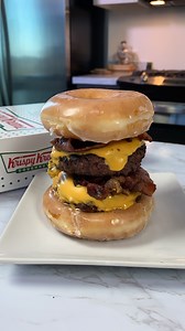 A double cheese burger with bacon between two donuts! 🍩🍔😋 | Definitely Not Gourmet