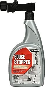 Goose Stopper, Liquid Animal Stopper Repellent, All Natural, Effective All Year Round, Safe for People and Pets, No Harsh Chemicals, Ready to Use, Goose Repellent - Quart Hose End