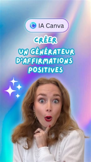 🧚🏻 Armelle & Eugénie 🧚🏻 Entrepreneuriat Féminin et Sororité 💖 on Instagram: "Et si l’IA CODE de Canva devenait votre super pouvoir pour créer des outils interactifs en quelques minutes chrono ? 🤩🤖 Génial, non ? Dans notre nouveau tutoriel vidéo 🎥, nous vous montrons pas à pas comment réaliser un générateur d’affirmations positives sans compétences techniques en code, simplement grâce à cette fonctionnalité magique 😍💖 IA Canva propose pleiiiins d’idées inspirantes pour concevoir des sup