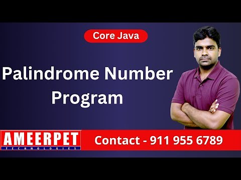Program for Palindrome Number Program | By Srinivas | Ameerpet Technologies