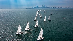 35K views · 604 reactions | A Drone's Eye View 礪 J/70 North Americans from above. Watch three starts on the first day of the championship — two general recalls followed by an all-clear black flag start to kickoff Race One. | J/70 International Class Association | Facebook