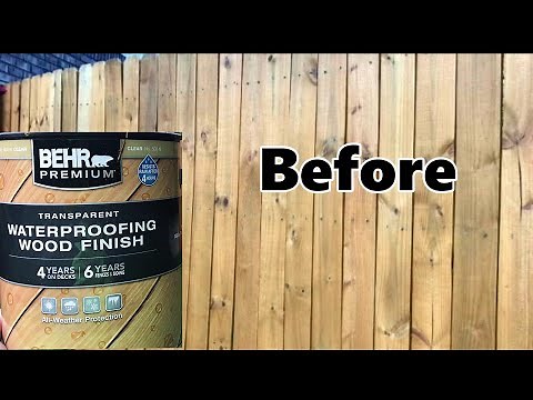 BEHR Clear Wood Finish RIGHT OFF THE SHELF (NO Color Mixed) on PINE Fence -500-N Transpararent Stain