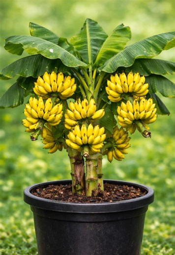 Mini Banana Tree FULL of Ripe Bananas 🍌 | Container Gardening #BananaPlant #ContainerGardening #HomeGardening #MiniBananaTree #GrowBananas