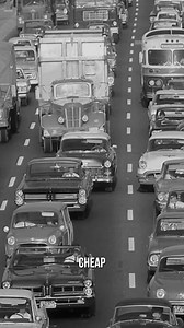 By the 1950s and ’60s, car traffic in the U.S. was already everywhere. These shots show wide, multi-lane highways packed with cars. Cheap gas, the boom of the suburbs, and the rise of the freeway system turned the automobile into America’s main way of getting around. Some visuals in this video are AI-animated recreations based on historical photos. Image Credits: https://en.wikipedia.org/ https://commons.wikimedia.org | Buro Facts