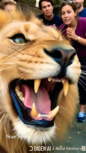 Angry Lion Roars Loudly | People Scared to See the Wild Lion #lion #wildlife #shorts