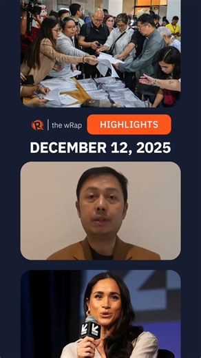 Here are today’s headlines – the latest news in the Philippines and around the world: - Plunder complaint filed vs Sara Duterte over confidential funds mess - NBI seeks Interpol Red Notice vs Zaldy Co - BIR chief Mendoza says all LOAs now require his clearance - DOJ gave Chinese fugitives asylum privileges - Meghan Markle sends letter to father hospitalized in the Philippines https://www.rappler.com/video/daily-wrap/december-12-2025/ | Rappler