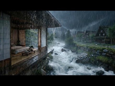 Best Rain & Stream Sounds — Cozy Japanese Zen Night | Relaxation, Study, Deep Sleep, Stress Relief