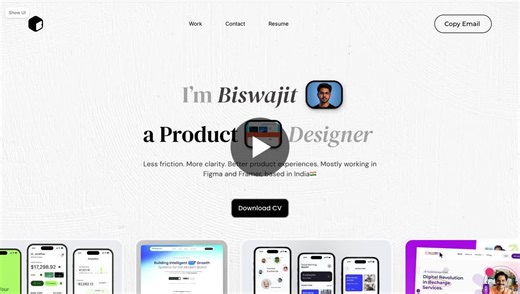 #portfoloi #framer #figma #uiuxdesign #design #productdesign | Biswajit Bin✨