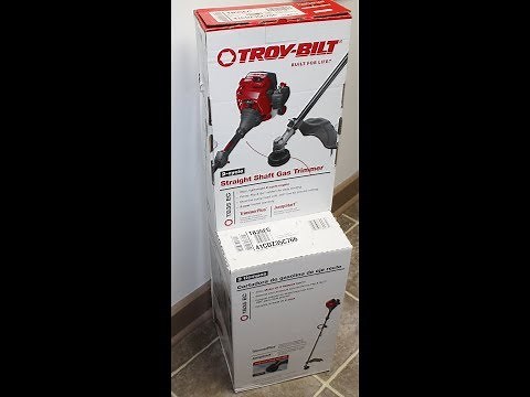 Troy-Bilt TB35 EC Straight Shaft Gas Trimmer Box Opening & Review