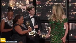 607K views · 10K reactions | "I'm full! I'm full!" Jennifer Coolidge has shared a hilarious acceptance speech after claiming the gong for most Outstanding Supporting Actress in a Limited or Anthology Series or Movie. #9Today | WATCH LIVE 5.30am | TODAY | Facebook