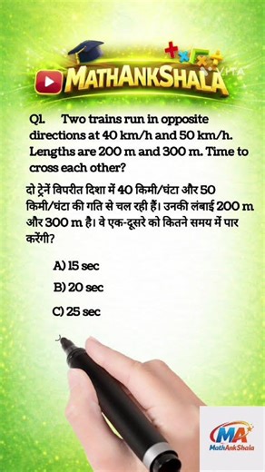 Train Question | Solve in 10 Seconds 🚆⏳| MathAnkShala – The Daily Exam Challenge 🚀 #competitiveexams