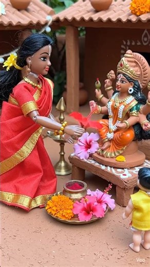 Durga Maa Pooja video#trending #viral #ai #navratri #navratri Pooja video # aicooking video #miniatu